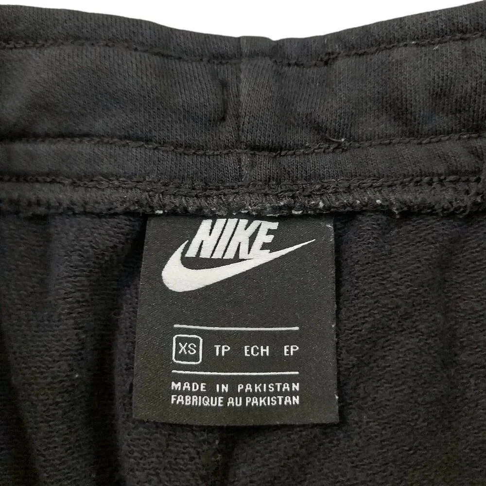 Nike Sweatpants Junior XS Black Swoosh Fleece Knit Comfy Athletic Performance